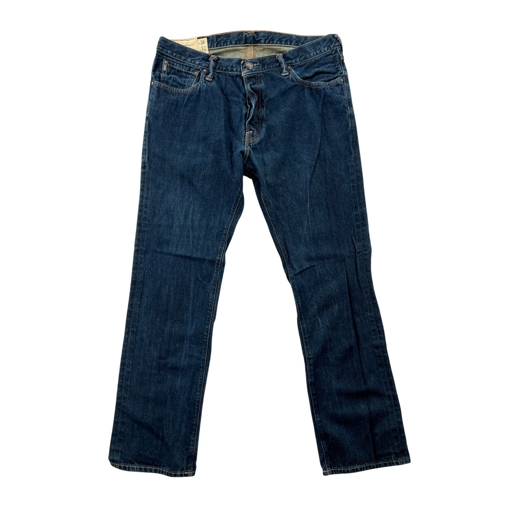 VTG Y2K Abercrombie & Fitch Remsen Jeans Mens 36x32 Blue Low Rise Slim Straight